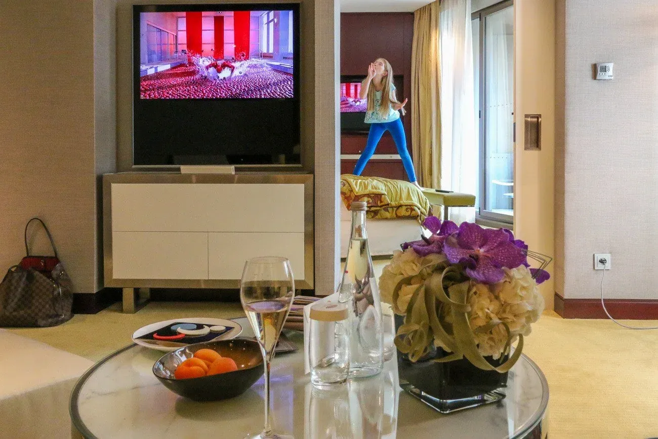 Our lovely suite at the Mandarin Oriental hotel in Paris