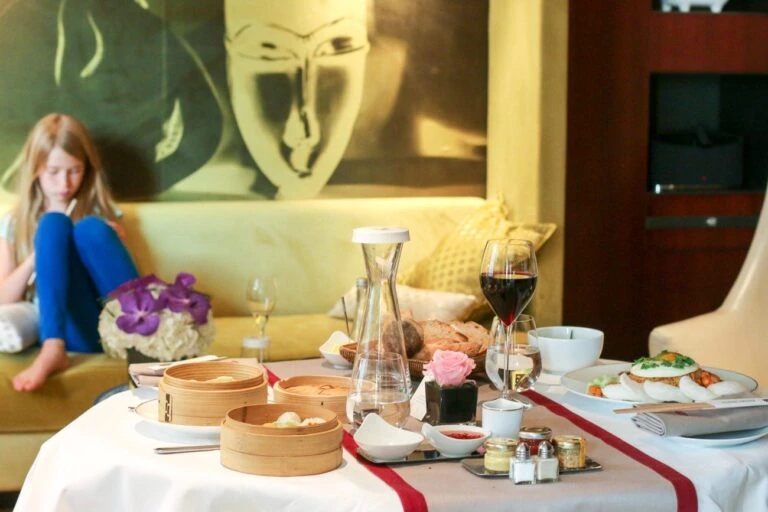 Room service in a suite at Mandarin Oriental, Paris