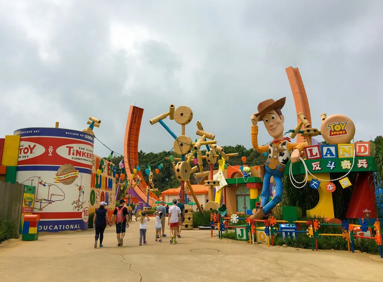 Guests walk into Toy Story Land at Hong Kong Disneyland