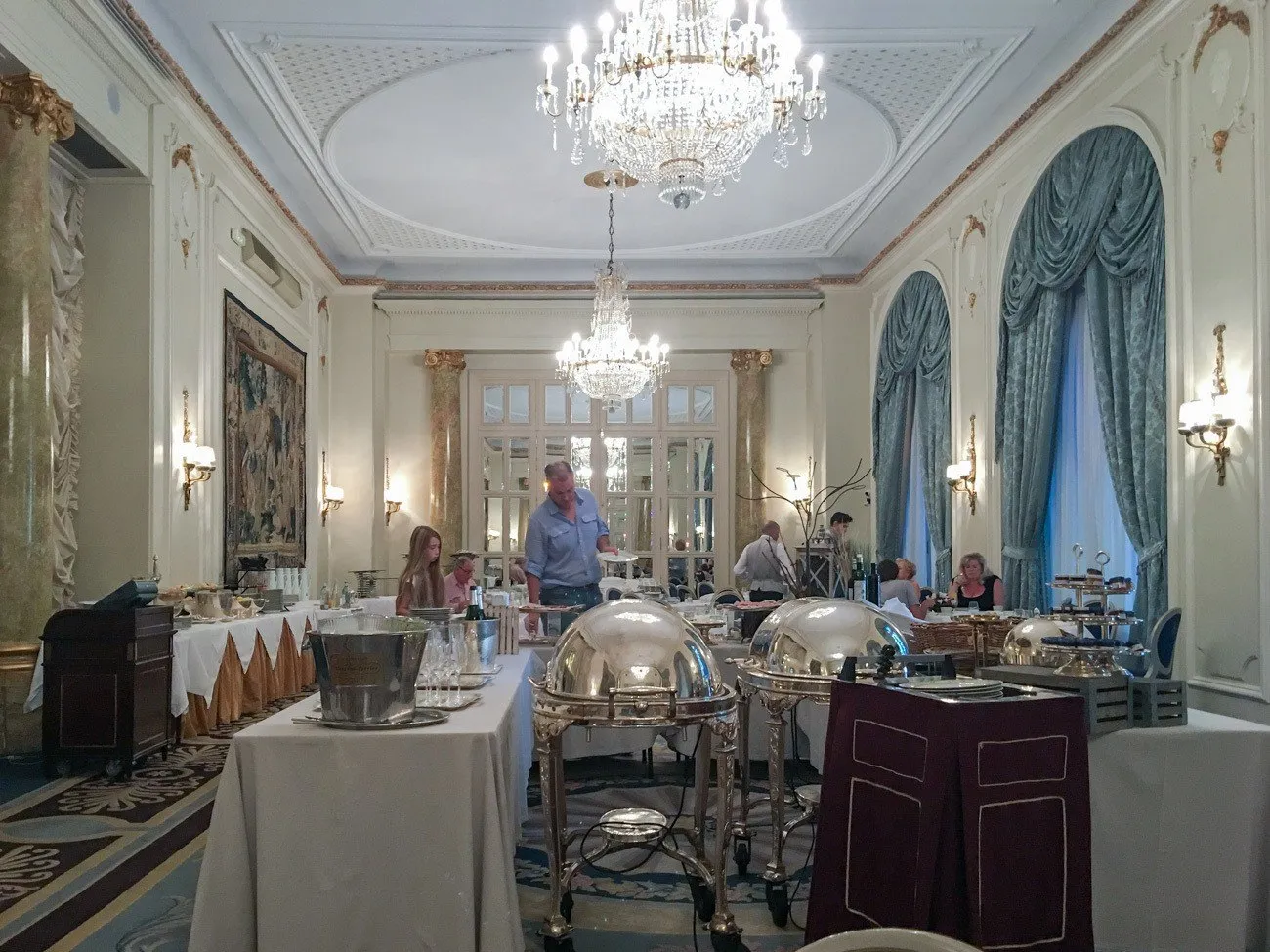 The breakfast buffet at Hotel Ritz, Madrid.