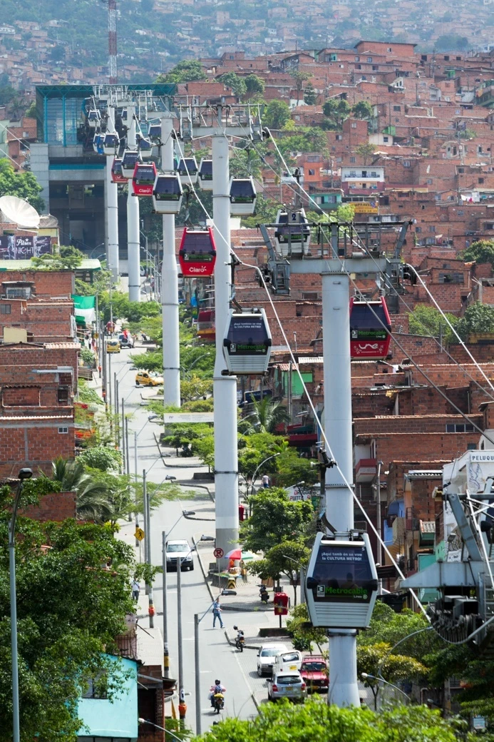 The Metrocable in Medell&iacute;n is a cable propelled transit system designed to compliment the metro and reach less developed parts of the city. Imagine the views!