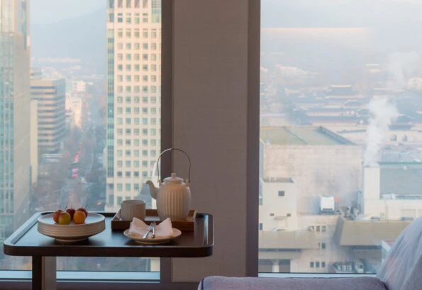 The view from my room at Four Seasons Hotel Seoul.
