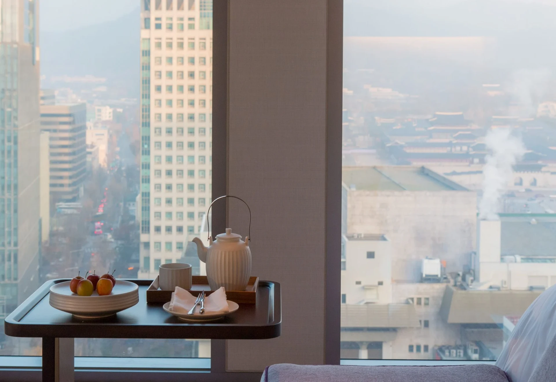 The view from my room at Four Seasons Hotel Seoul.