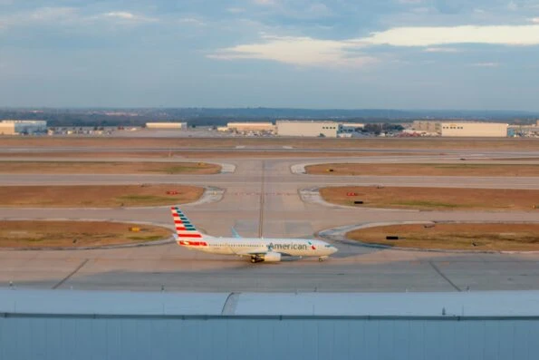 View of the runway from Grand Hyatt DFW, a great airport hotel.