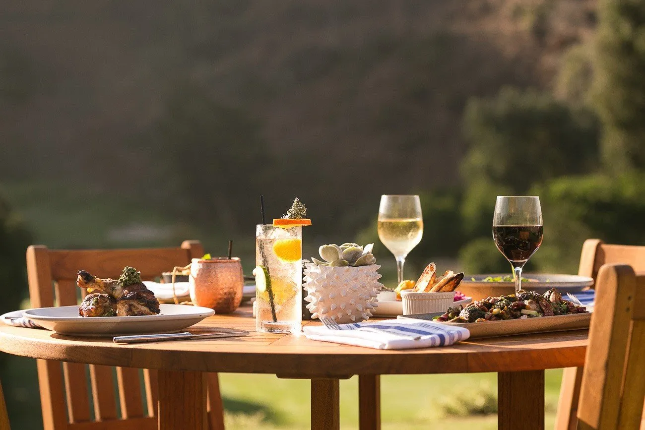 Al fresco dining at The Ranch at Laguna Beach, a great California boutique hotel.