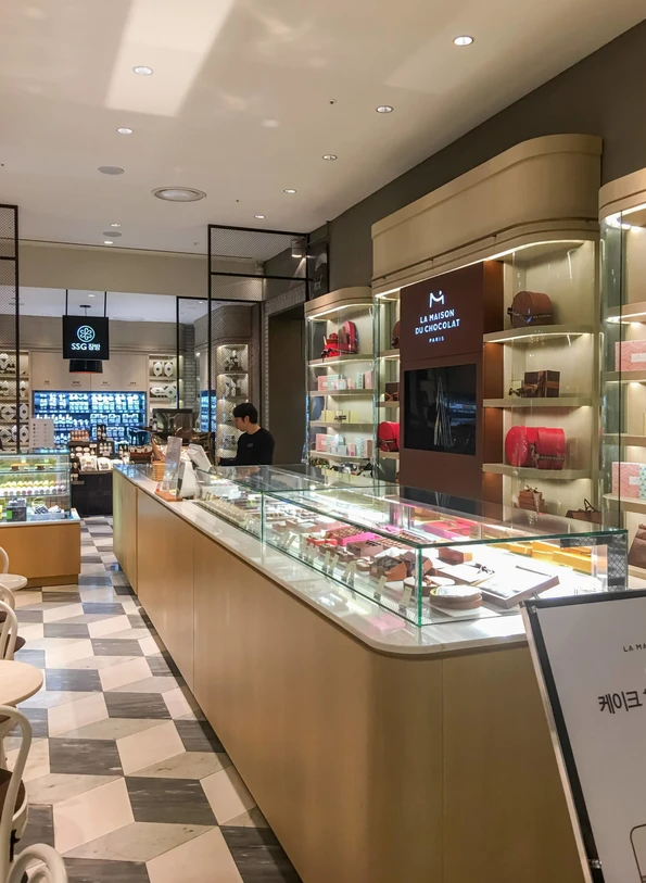 La Maison du Chocolat inside of Shinsegae department store's food hall in Seoul.