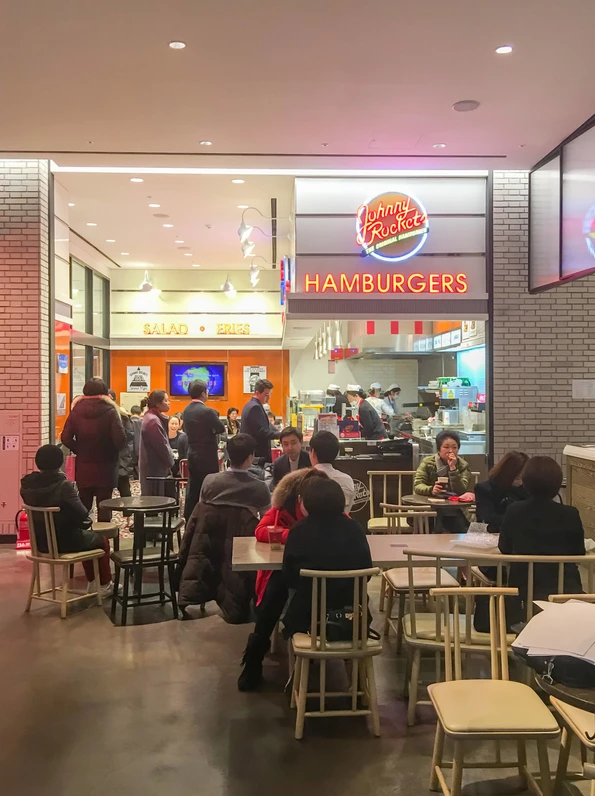 Johnny Rockets is a Western food option inside Shinsegae department store's food hall in Seoul.
