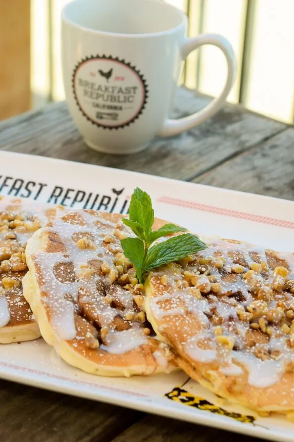 The cinnamon roll pancake recipe from Breakfast Republic restaurant in San Diego.