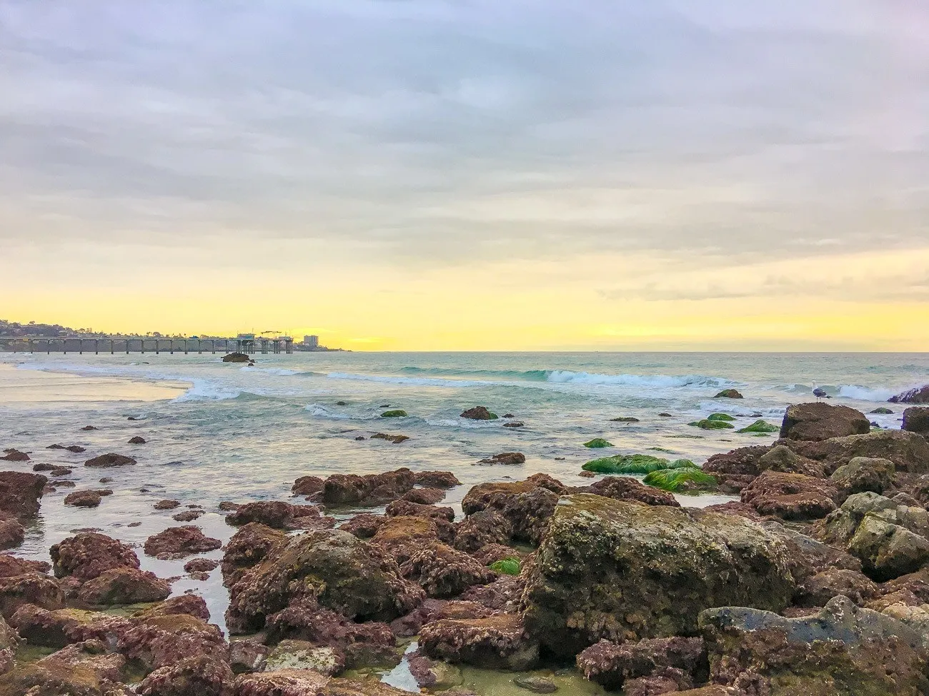 View of La Jolla from the Dike Rock tide pools near Scripps Pier.