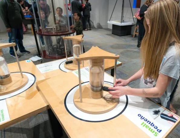 My daughter in an interactive exhibit at Fleet Science Center in San Diego.