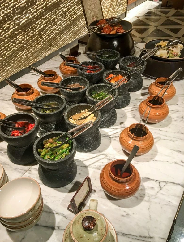 Bibimbap at the breakfast buffet inside Four Seasons Hotel Seoul.