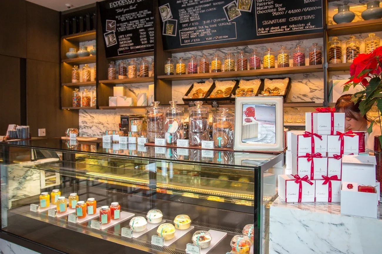 Confections by Four Seasons sells cakes, macarons and pastries to go.
