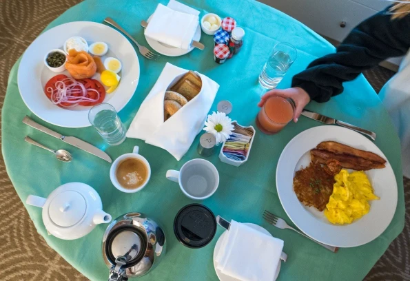 In-room dining for breakfast at Four Seasons Resort Orlando at Walt Disney World Resort.
