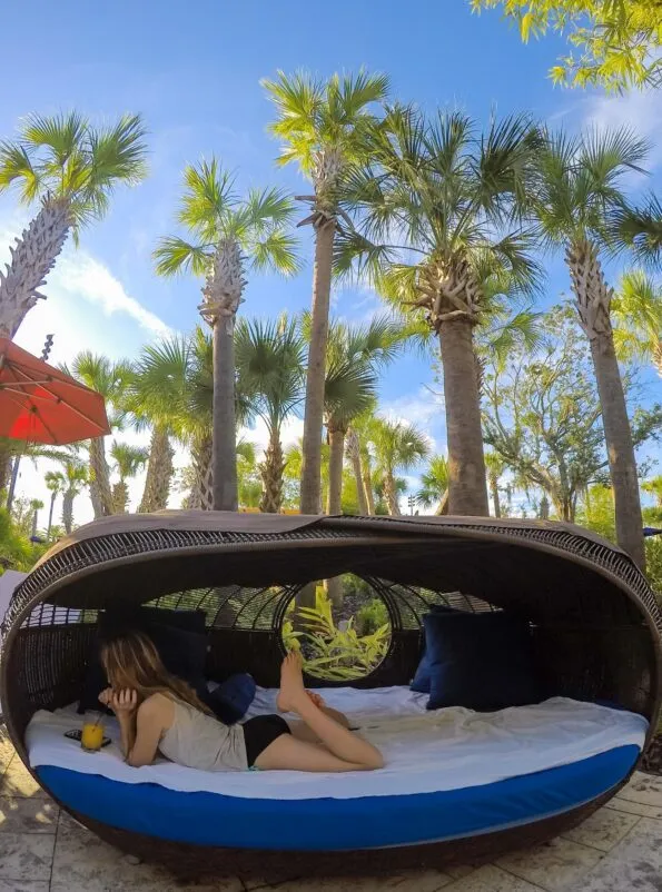 Poolside lounging at Four Seasons Resort Orlando at Walt Disney World Resort.