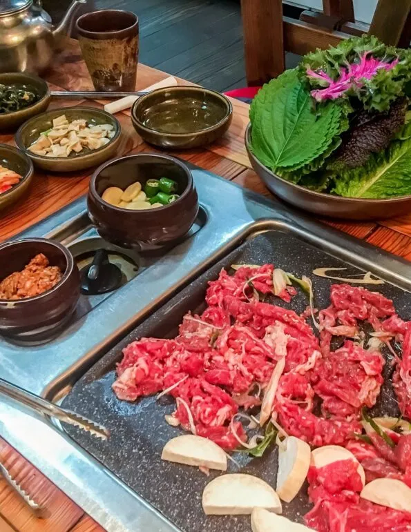 A delicious Korean barbecue in Seoul's Insadong neighborhood.