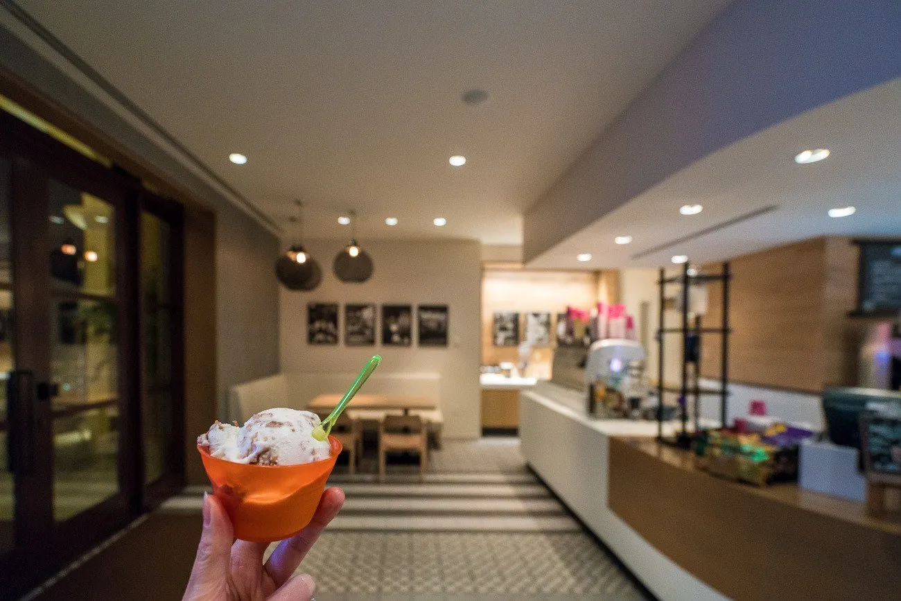 The carrot cake gelato at Lickety Split inside Four Seasons Resort Orlando at Walt Disney World Resort.