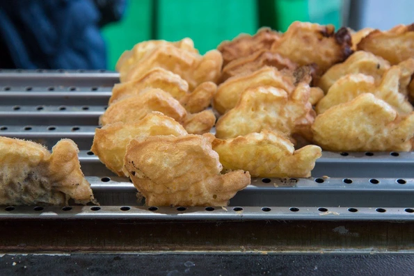 Bungeoppangs (red bean cake shaped like a fish) spotted on a street food tour in Seoul.