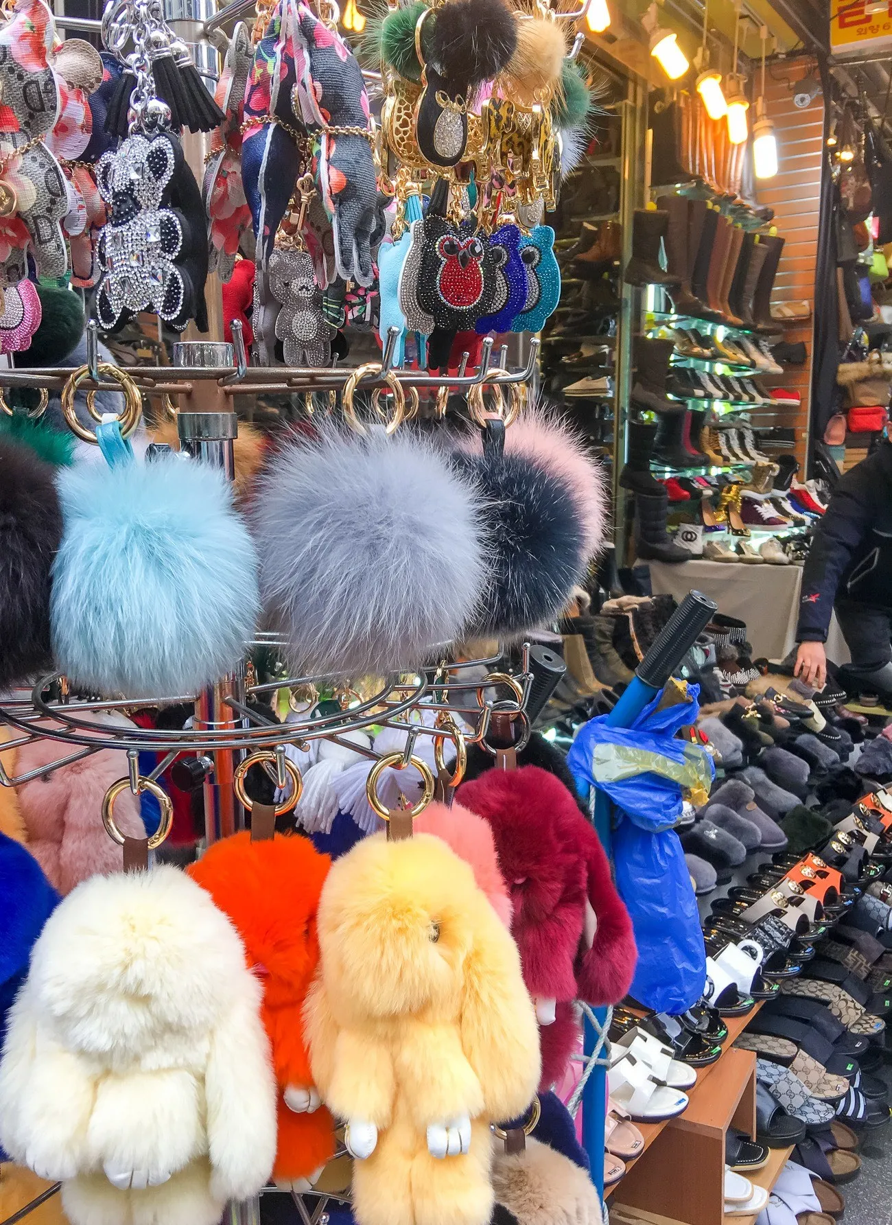 Hair accessories at the Namdaemun Market in Myeongdong, Seoul's famous shopping neighborhood.
