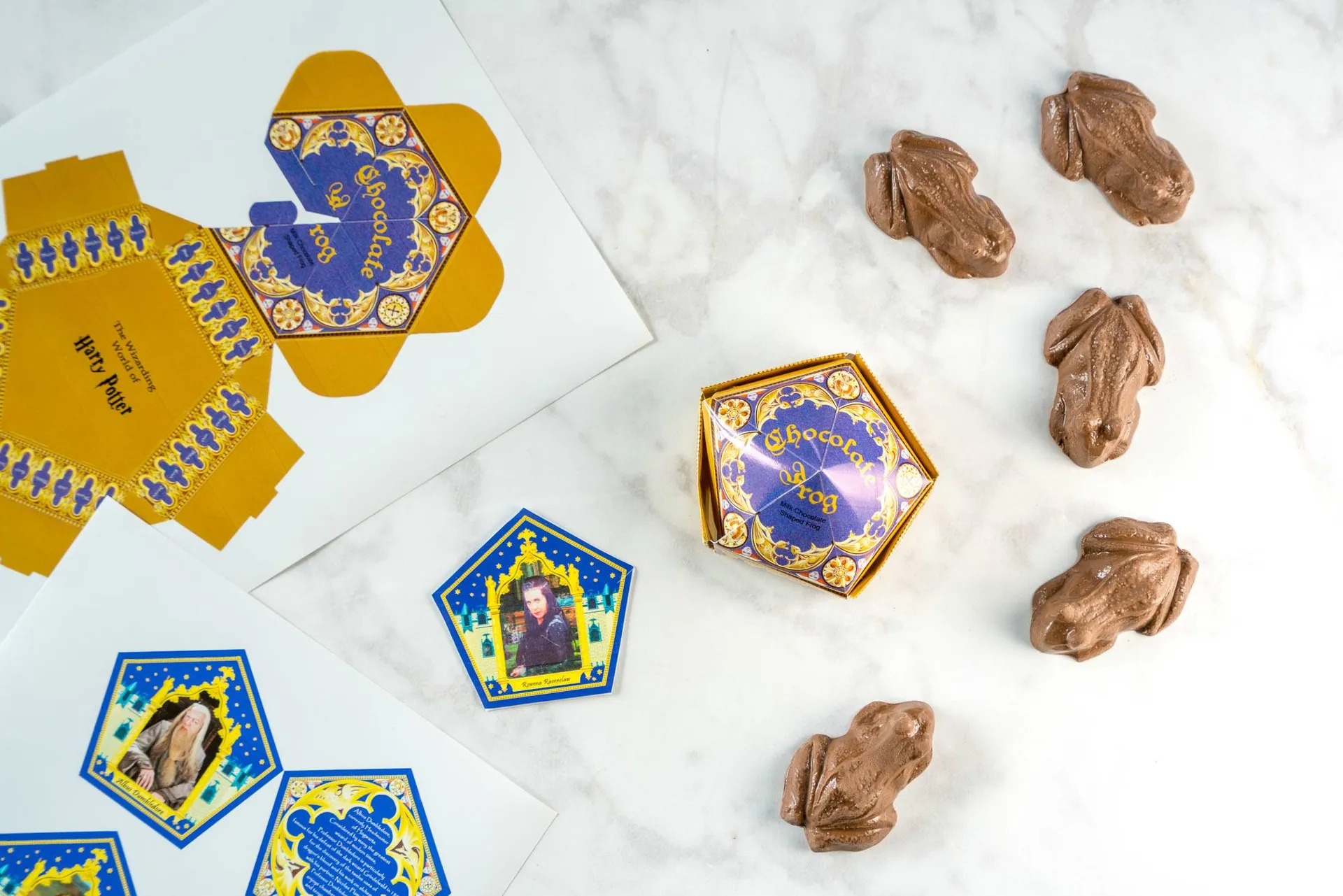 How to make Harry Potter chocolate frogs, cards and boxes at home.
