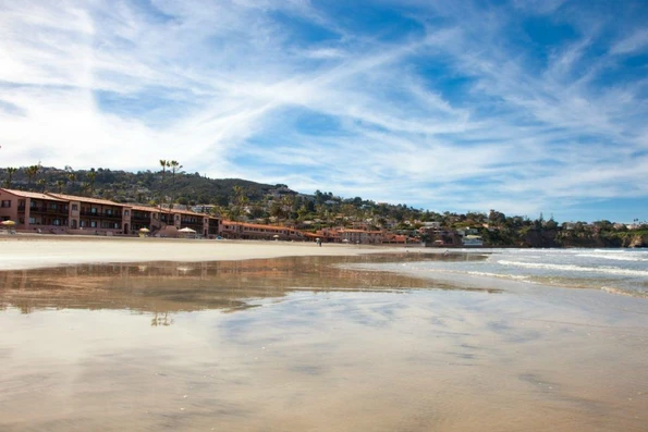 The private beach at La Jolla Beach and Tennis Club.