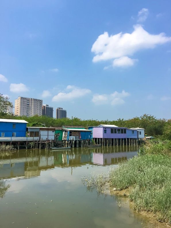 Stilt houses in Nam Sang Wai, located in Hong Kong's New Territories.