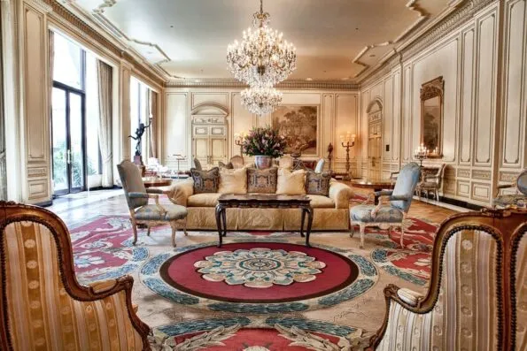 The European-style lobby of the glamorous Westgate Hotel.