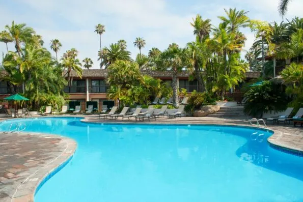 View over The Catamaran pool, one of the best pools in San Diego.