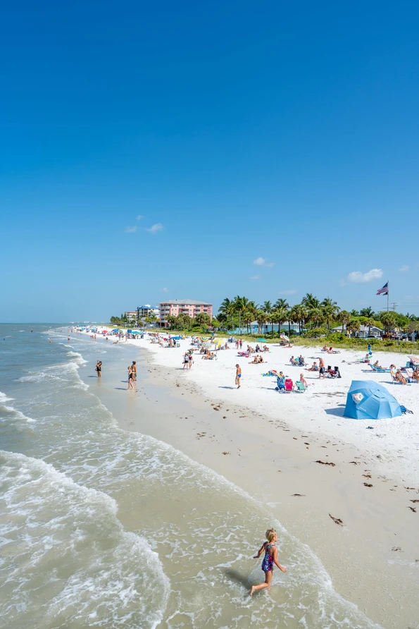 Enjoying Fort Myers Beach near the pier is a popular thing to do.