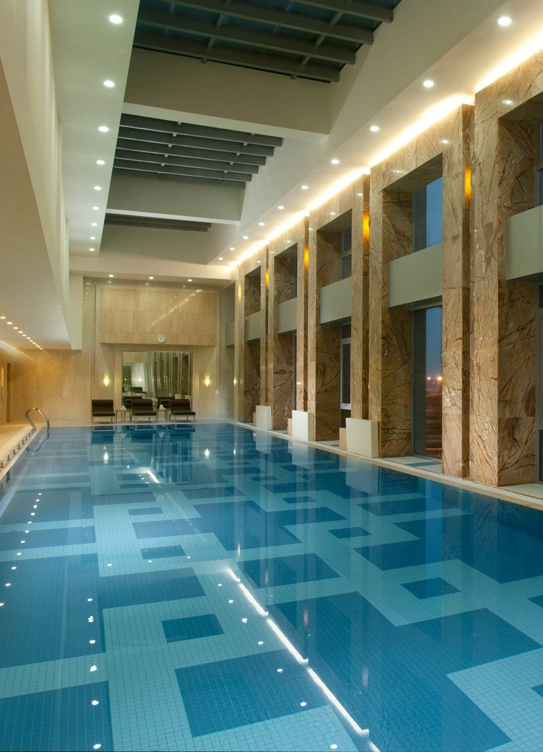 The pool at Hilton Beijing Capital Airport, just a few minutes by complimentary shuttle from PEK.