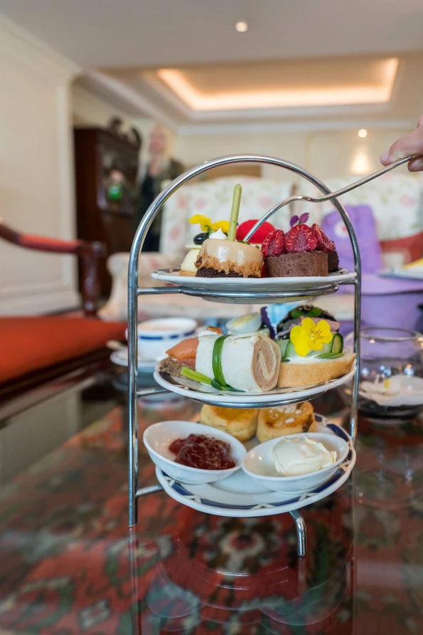 A Club Lounge afternoon tea set at The Ritz-Carlton, Beijing.
