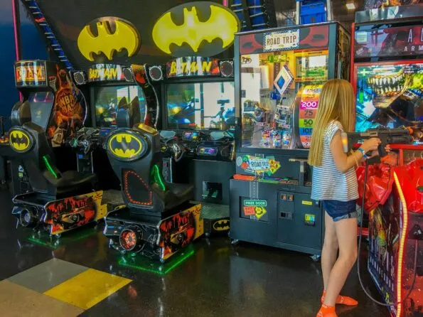 Sky Zone San Diego has video games in addition to being a trampoline park.