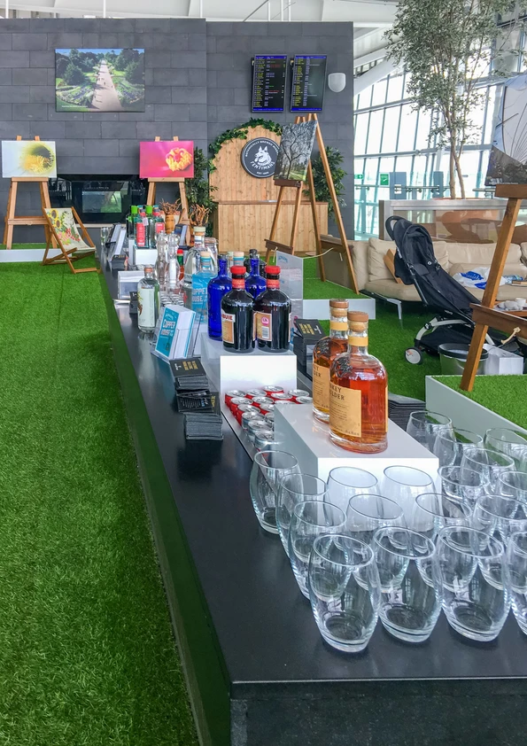 The Kew Garden gin garden at the British Airways Galleries Lounge at London Heathrow Airport.
