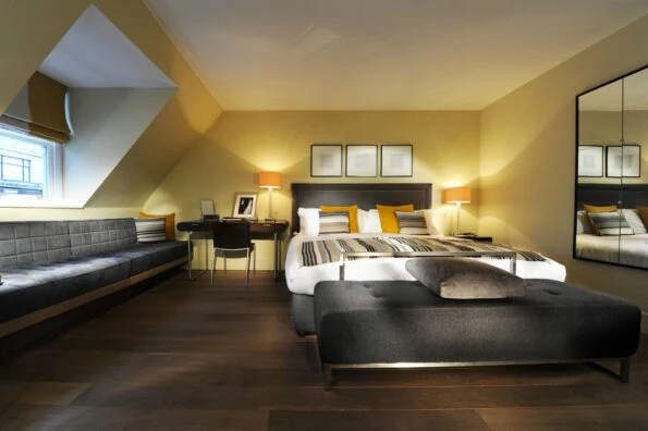 A Deluxe Mansard Room at Brown's Hotel in London