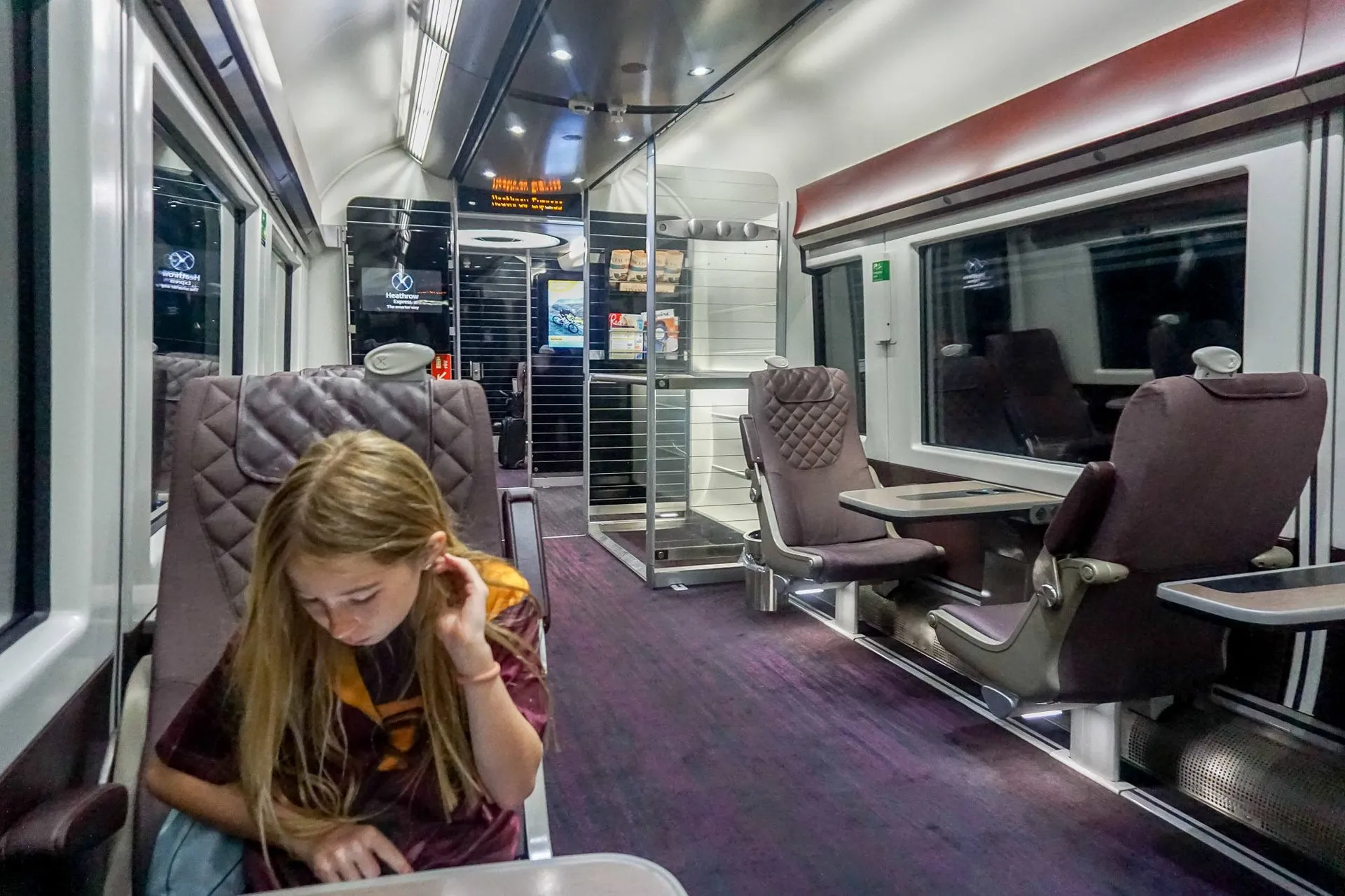 Kids under 15 ride free on the Heathrow Express to and from London.