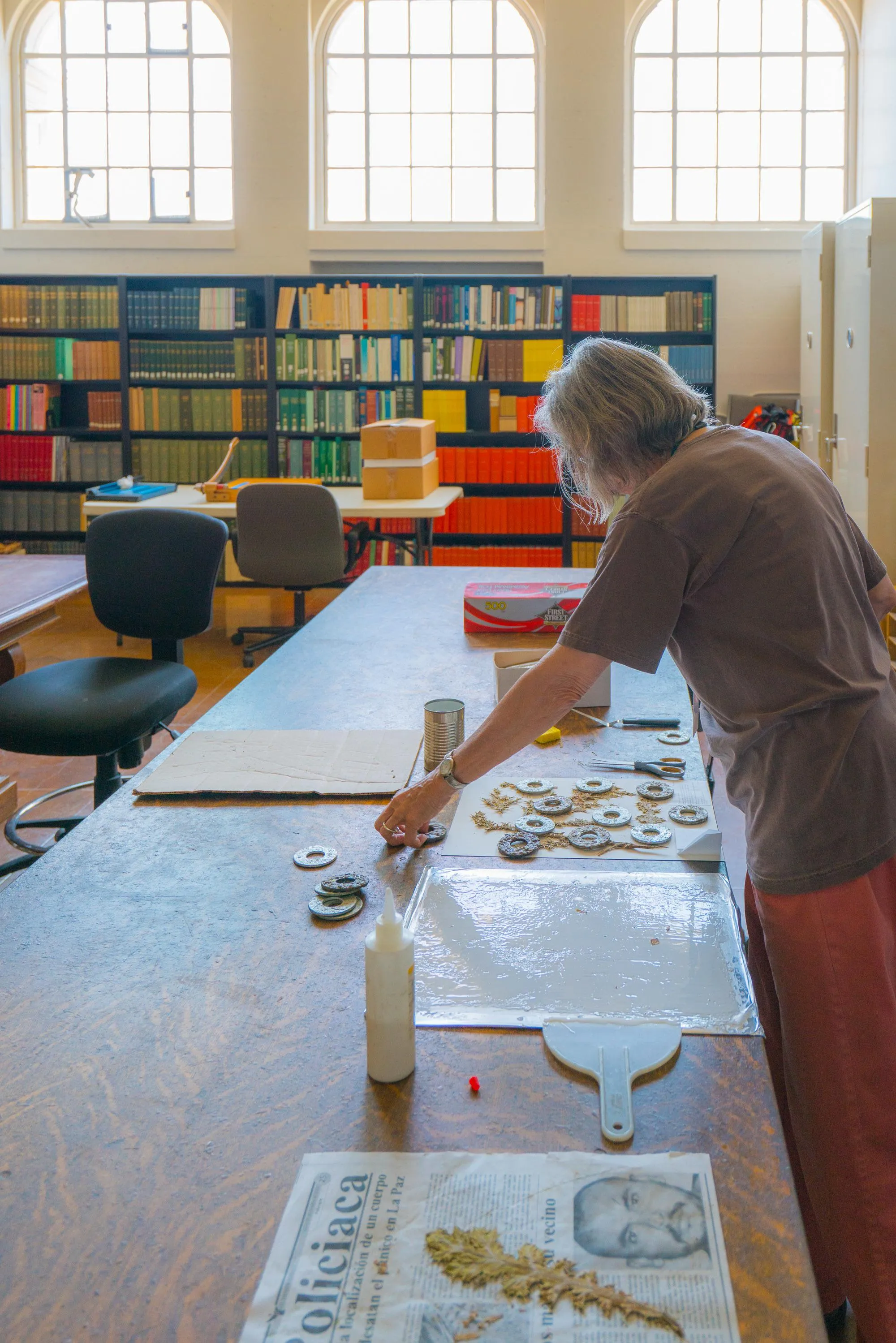 A volunteer catalogs plants at the San Diego Natural History Museum.