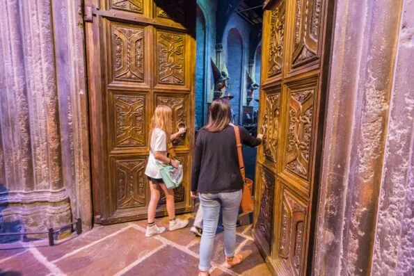 A review of the Warner Bros. Studio Tour London - someone gets to open the doors to the Great Hall.