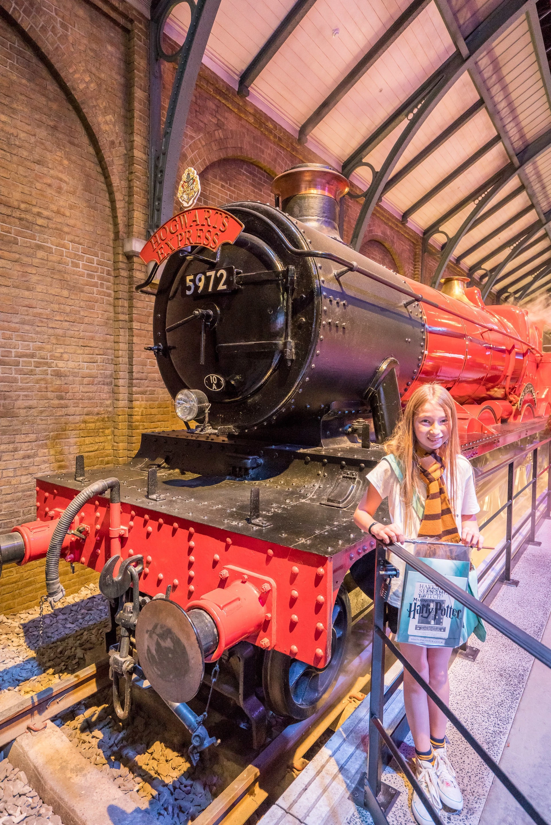The Hogwarts Express at Warner Bros. Studios London where they filmed the Harry Potter movies.