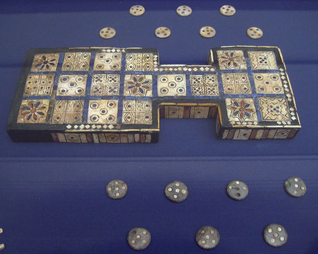 The world's first board game, the Royal Game of Ur, is on display at the British Museum.
