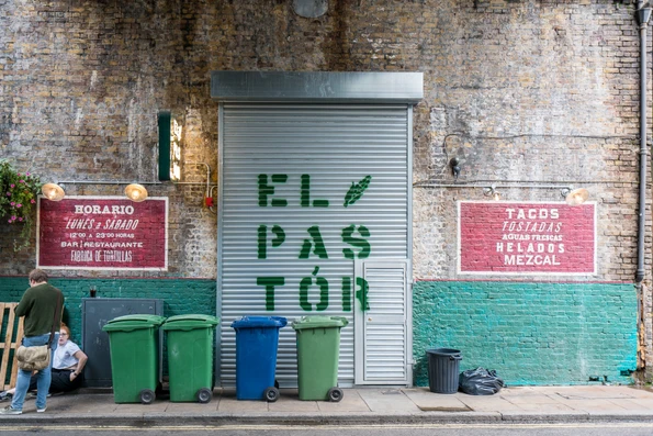 Another entrance to the Leaky Cauldron used in the Harry Potter movies is a taco shop in London's Borough Market.