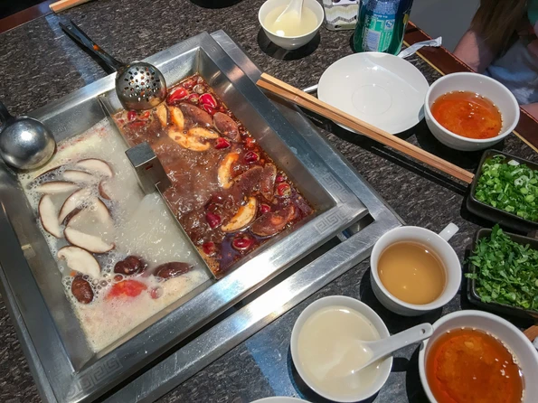 Hot pot in Chengdu at HuangCheng LaoMa