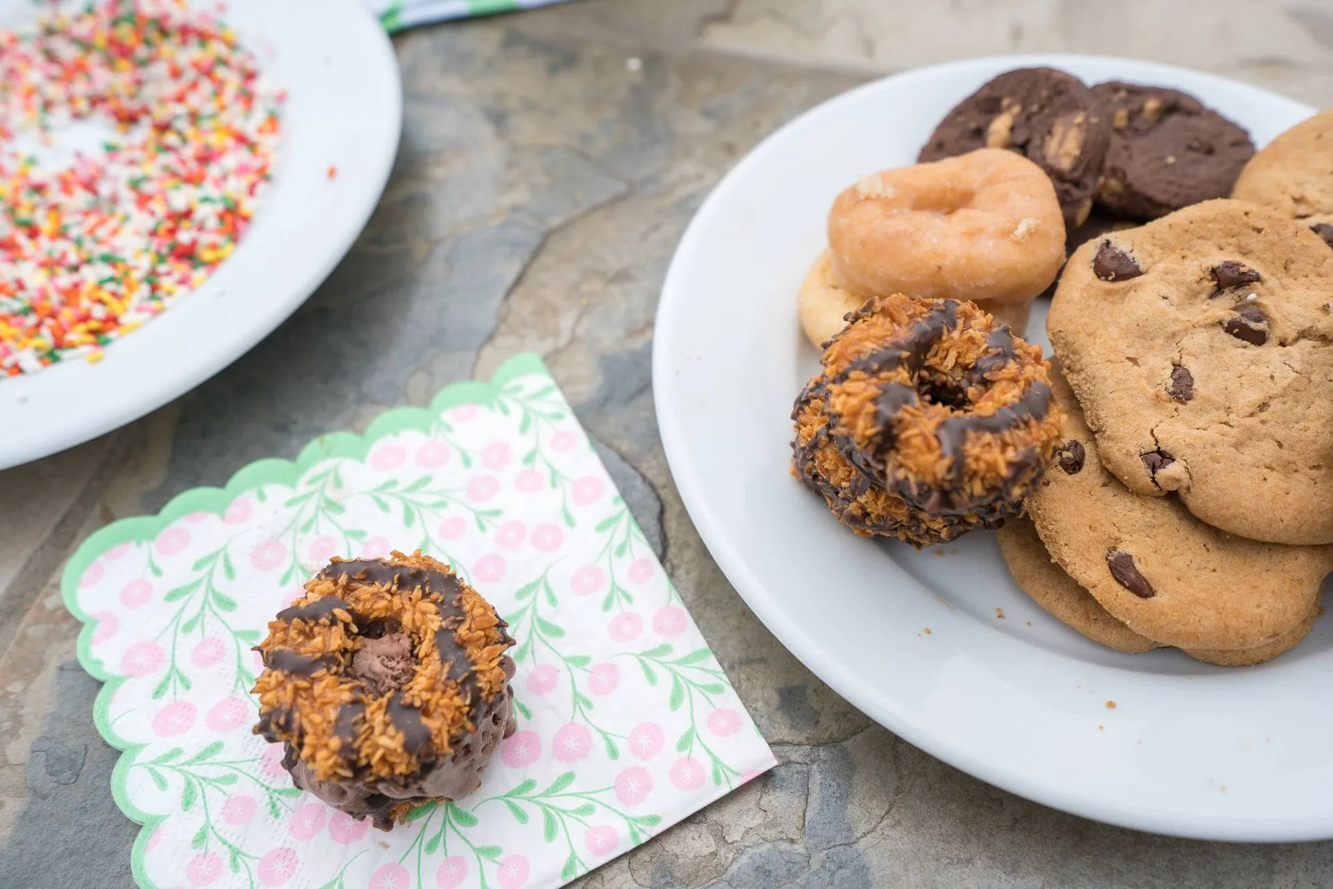 Leftover Girl Scout Cookies make excellent ice cream sandwiches.