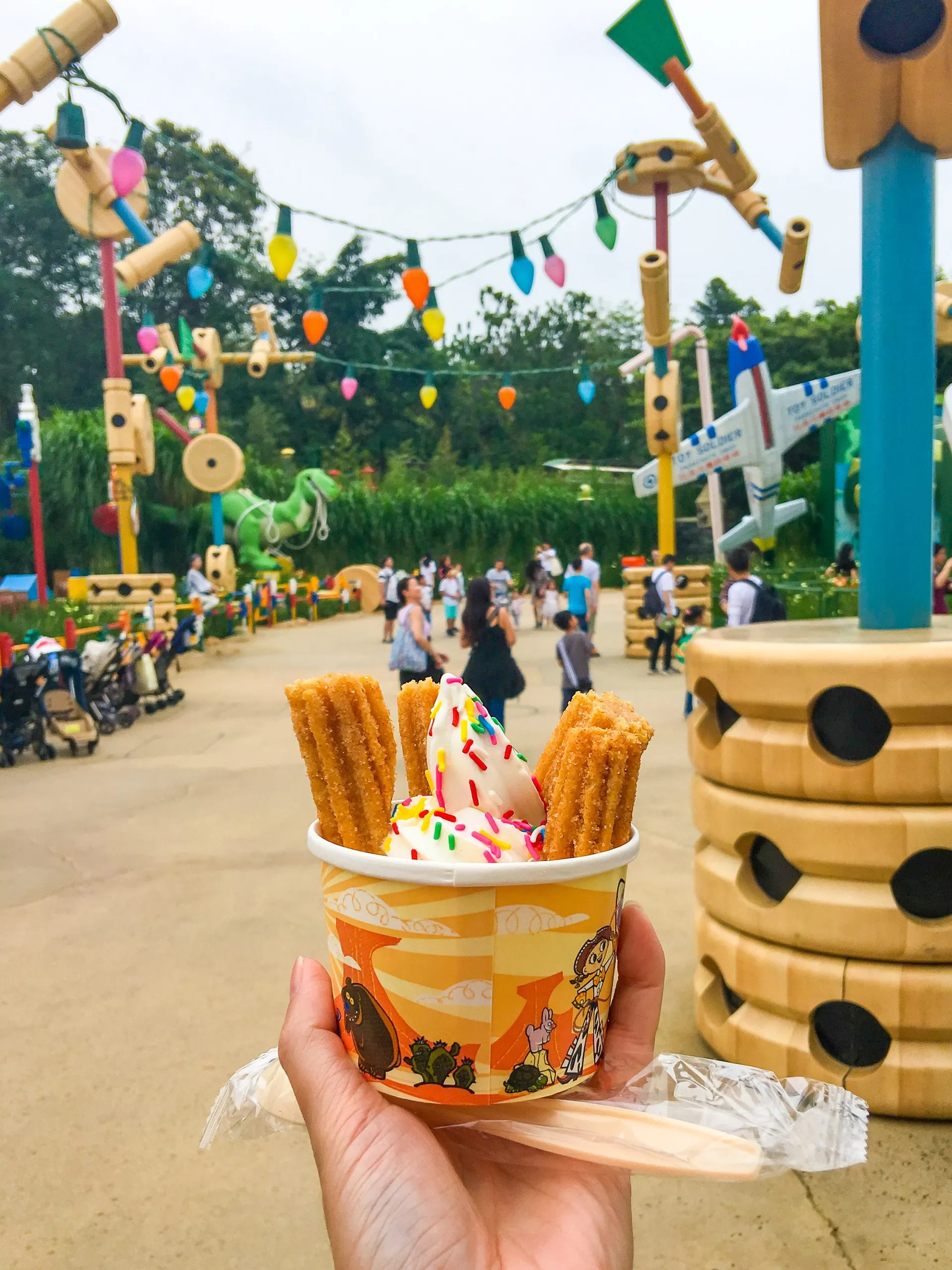 Churro soft serve ice cream from Jessie's Snack Shack at Hong Kong Disneyland.