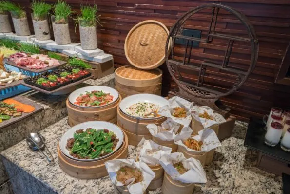 Delicious regional dishes expertly presented at the Club Lounge inside Mandarin Oriental Pudong, Shanghai.