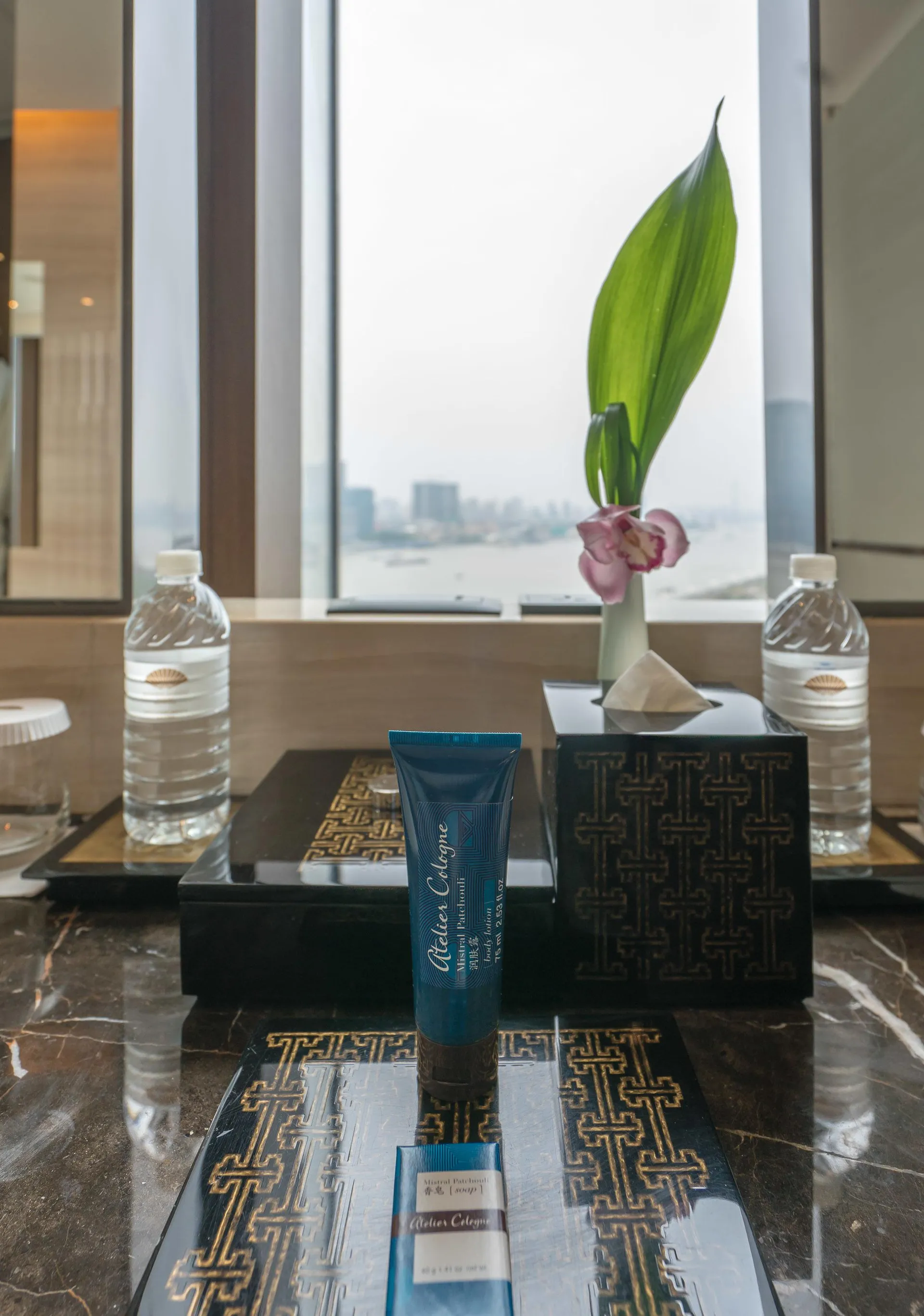 Gorgeous bathrooms at Mandarin Oriental Pudong, Shanghai.
