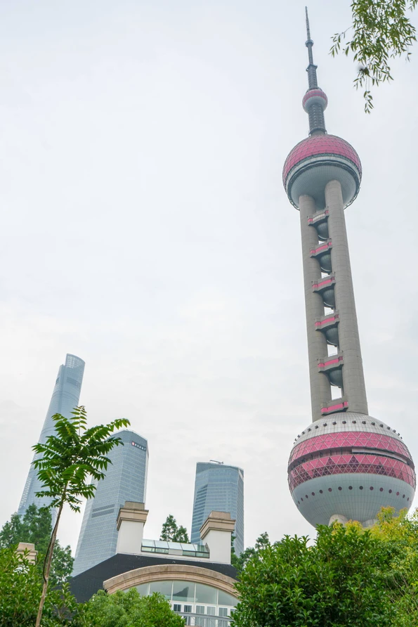 The Oriental Pearl Tower is close to Mandarin Oriental Pudong, Shanghai.