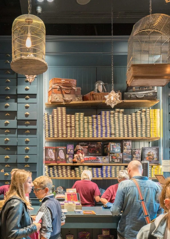 The Platform 9 3/4 Shop at Kings Cross station is a must-visit for Harry Potter fans.