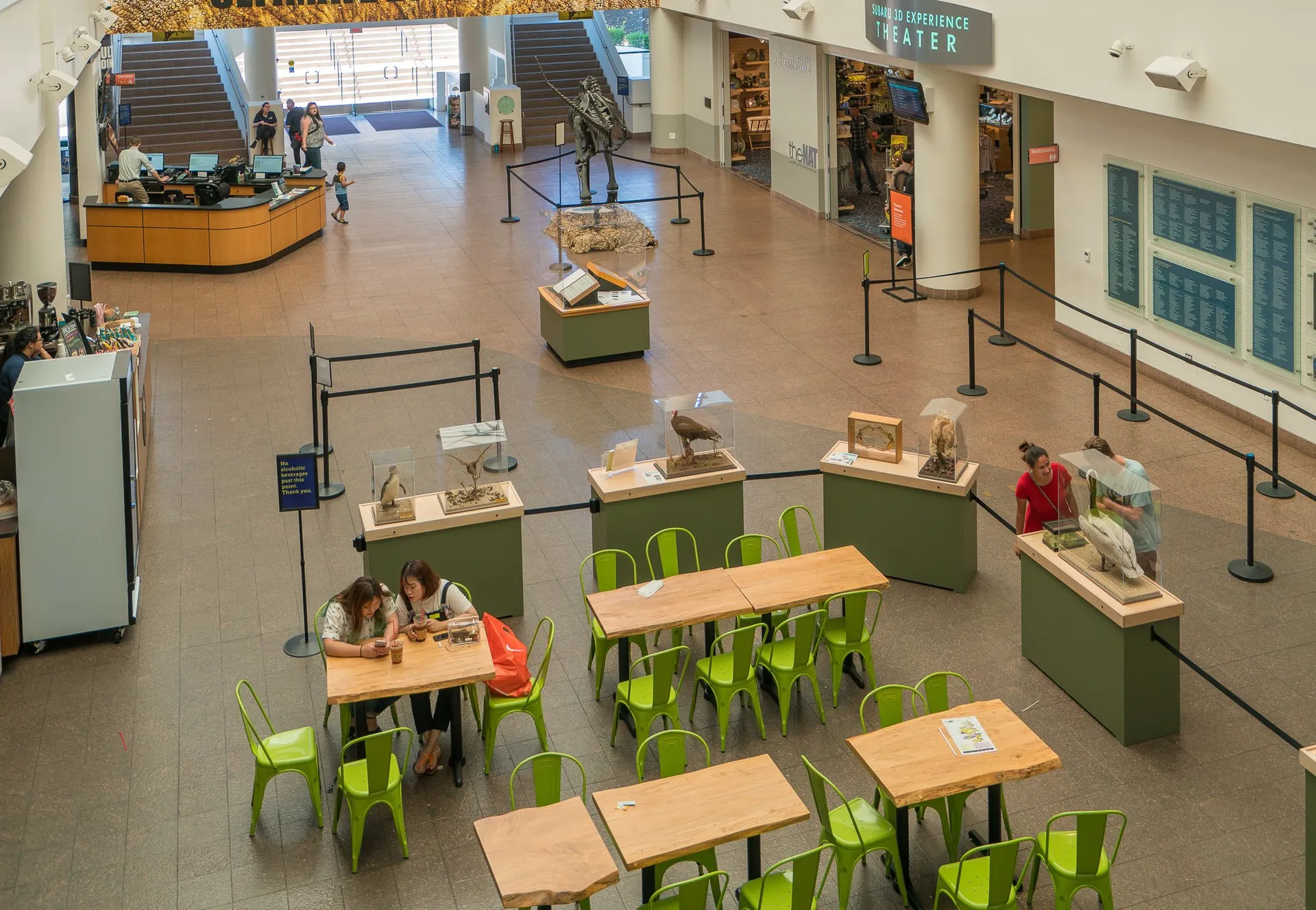 The Flying Squirrel Cafe at the San Diego Natural History Museum serves great to-go fare, a hot menu (awesome burger) and wine!