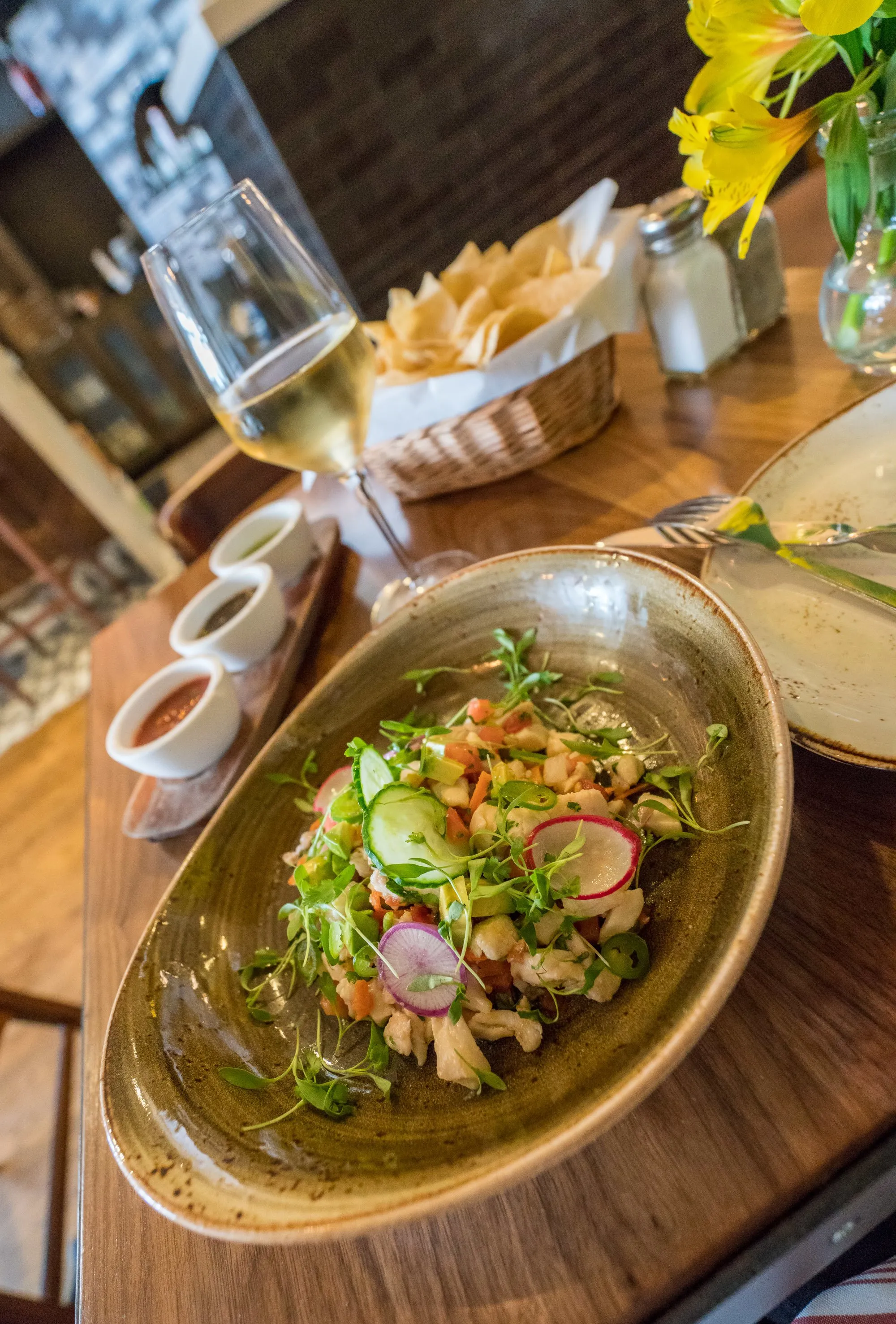 Order ceviche at Santo Mescal at Hotel Indigo Santa Barbara.