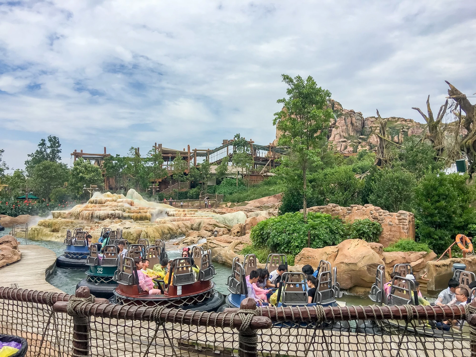 The Roaring Rapids ride at Shanghai Disneyland keeps guests cool in summer.