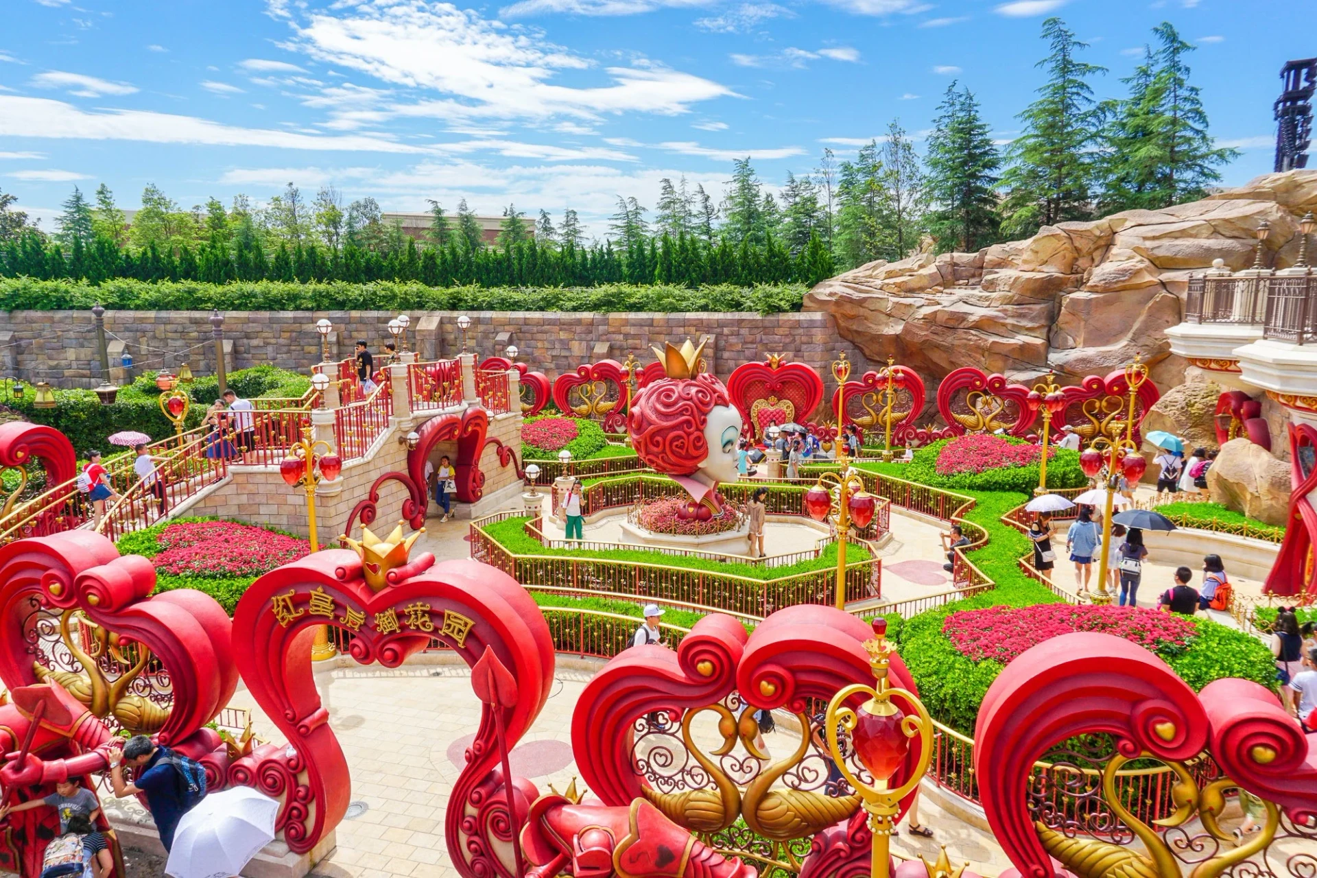 Alice in Wonderland Maze in Fantasyland at Shanghai Disneyland